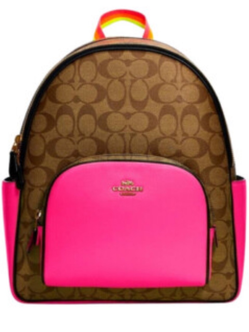 Coach Court in Signature Canvas and Neon Backpack